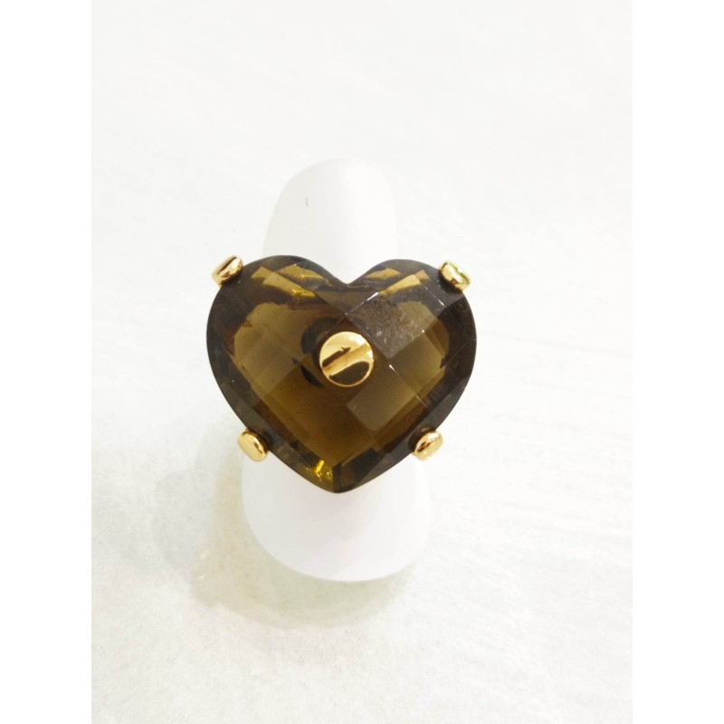 Anello Facco Cuore argento placcato e topazio. SAYA SHOP ONLINE OUTLET