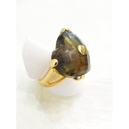 Anello Facco Cuore argento placcato e topazio. SAYA SHOP ONLINE OUTLET