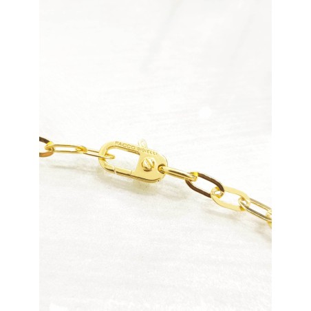 Collana Facco Argento dorato lucchetto Topazio SAYA SHOP ONLINE OUTLET