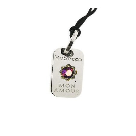 Ciondolo Rebecca. Mon Amour. Pietra viola. SAYA SHOP ONLINE OUTLET.