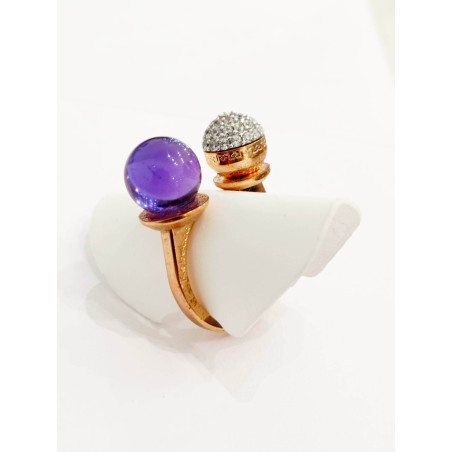 Anello Rebecca. Boulevard. Zirconi e pietra. SAYA SHOP ONLINE OUTLET.