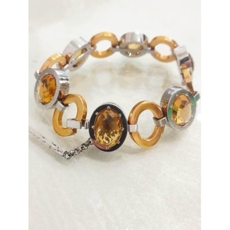 Bracciale Rebecca. Bronzo e quarzo citrino. SAYA SHOP ONLINE OUTLET.
