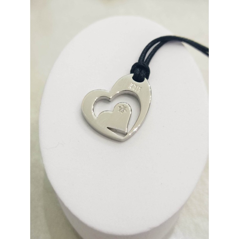 Pendente cuore, zircone. KRIS gioielli. SAYA SHOP ONLINE OUTLET.
