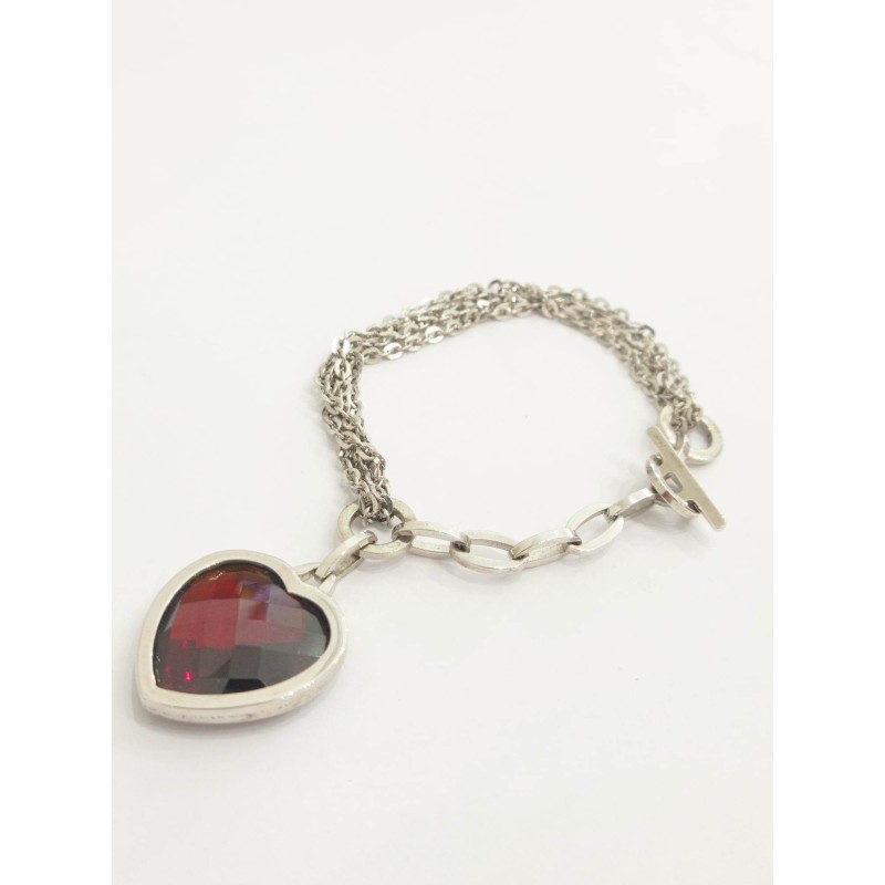 Bracciale Rebecca CUORE Argento e pietra rossa SAYA SHOP ONLINE OUTLET