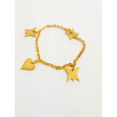 Bracciale Rebecca Bronzo Charm cuore, farfalle SAYA SHOP ONLINE OUTLET
