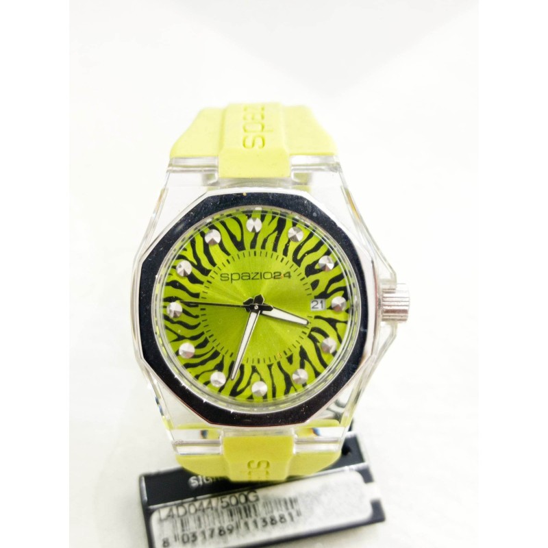 Orologio Spazio24 verde. Tigrato con zirconi. SAYA SHOP ONLINE OUTLET.