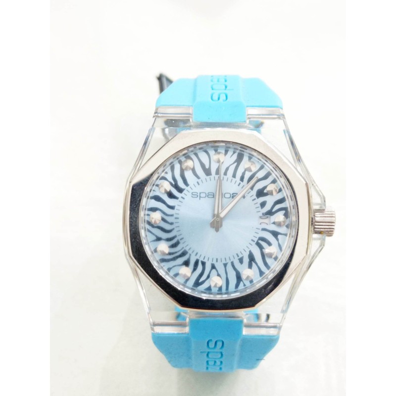 Orologio Spazio24 celeste Tigrato con zirconi. SAYA SHOP ONLINE OUTLET