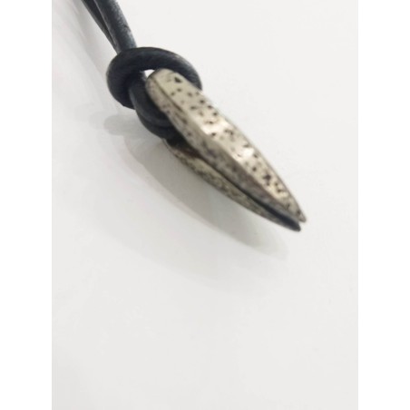 Collana Fossil acciaio brunito martellato. SAYA SHOP ONLINE OUTLET.