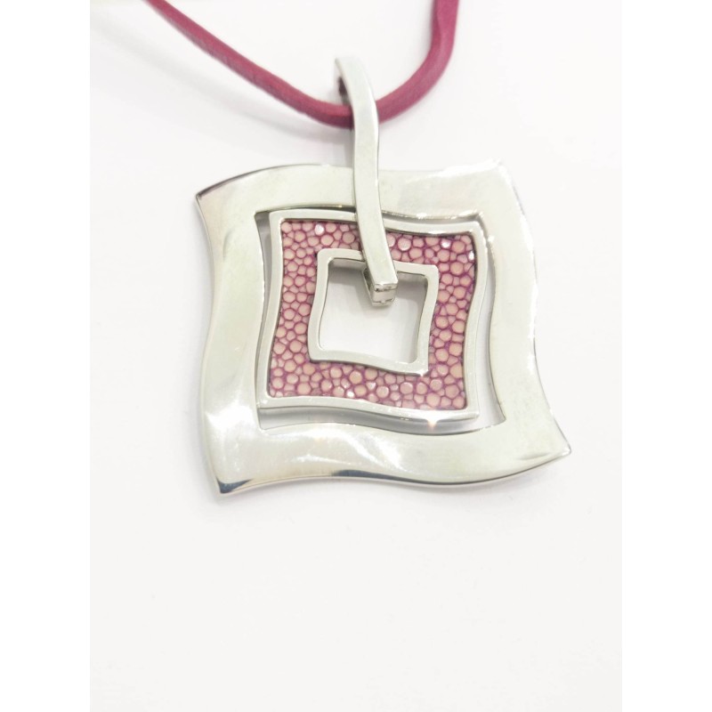 Collana Fossil donna Acciaio e cristalli rosa. SAYA SHOP ONLINE OUTLET