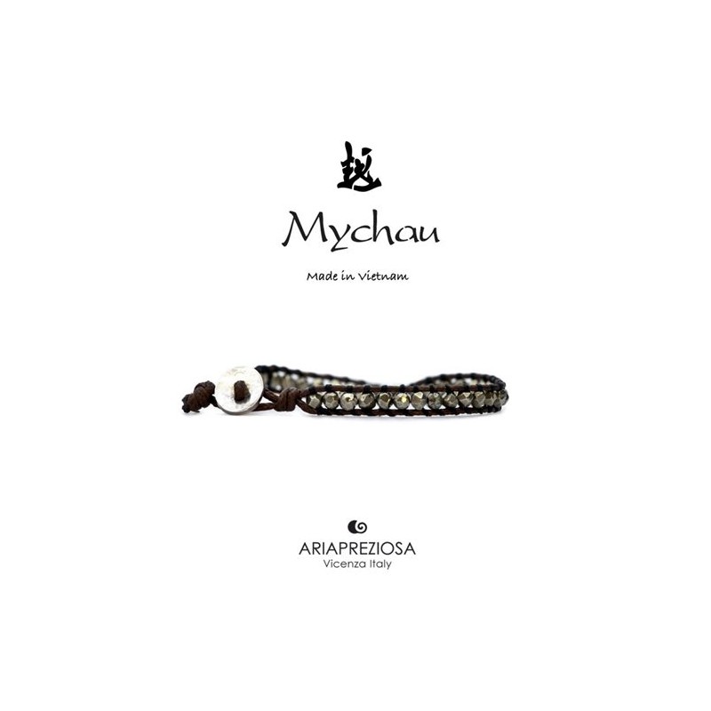 Mychau Vietnam. Bracciale argento e pirite. SAYA SHOP ONLINE OUTLET.
