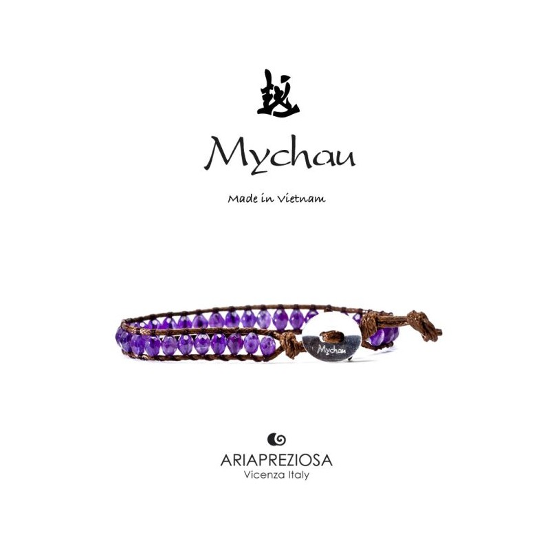 Mychau Vietnam. Bracciale argento e ametista. SAYA SHOP ONLINE OUTLET.