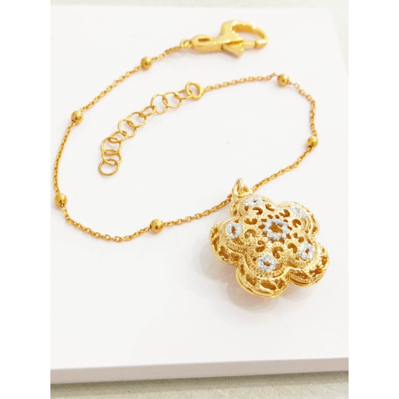 Bracciale Gattinoni Jewels. Fiore. dorato. SAYA SHOP ONLINE OUTLET.