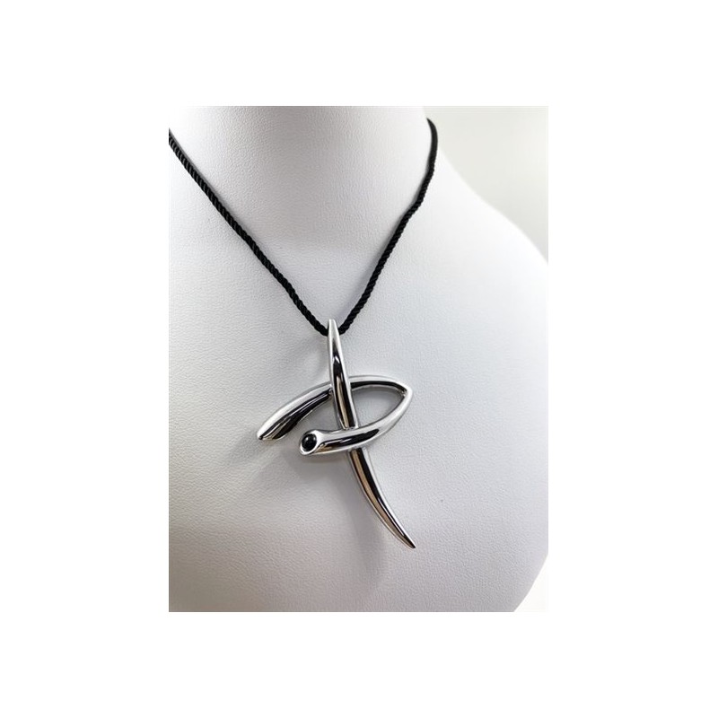 Pendente Molecole gioielli. Argento e Onice. SAYA SHOP ONLINE OUTLET