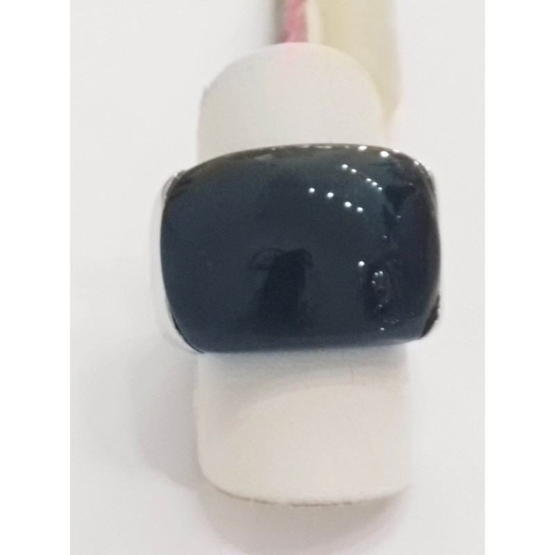 Anello Molecole Gioielli. Argento e Onice. SAYA SHOP ONLINE OUTLET.