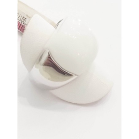 Anello Molecole. Argento e agata bianca. SAYA SHOP ONLINE OUTLET.