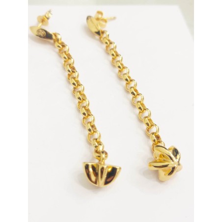 Orecchini Molecole Gioielli. Argento dorato. SAYA SHOP ONLINE OUTLET.