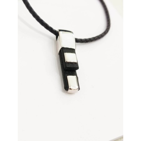 Pendente Molecole Gioielli. Gomma e Argento. SAYA SHOP ONLINE OUTLET.