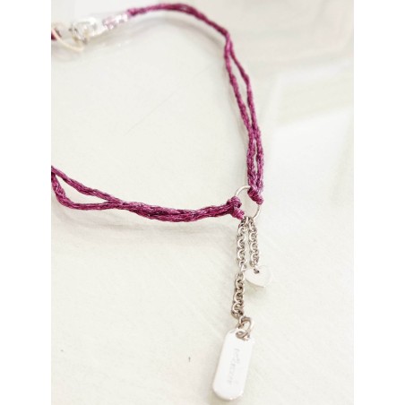 Collana Molecole. Cuore. Argento colorato. SAYA SHOP ONLINE OUTLET.