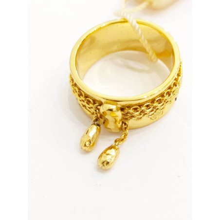 Anello Molecole. Argento dorato con ciondoli. SAYA SHOP ONLINE OUTLET.