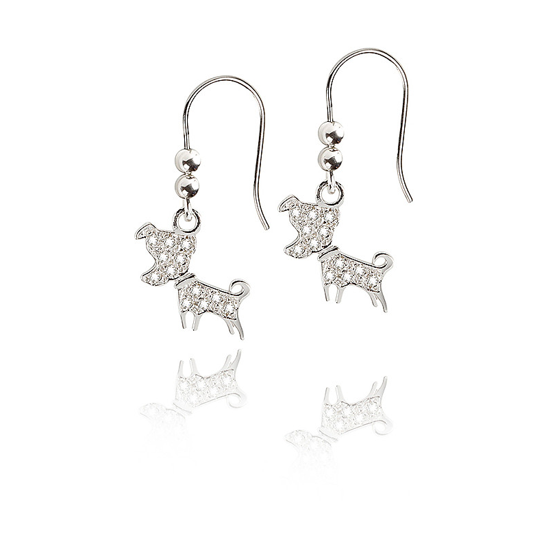 Orecchini Jack&Co. Jack Russel Arg. e zirconi. SAYA SHOP ONLINE OUTLET