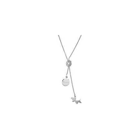 Collana Jack&Co Jack Russel e Medaglia Argento SAYA SHOP ONLINE OUTLET