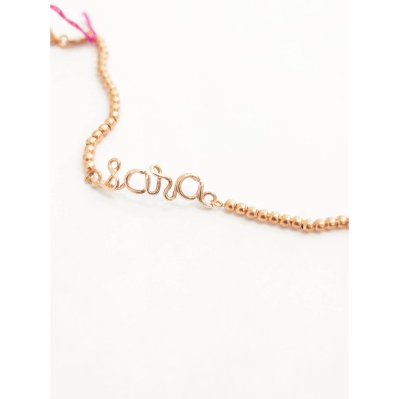 Bracciale Moody Name. Argento 925 pvd rosa. SAYA SHOP ONLINE OUTLET.