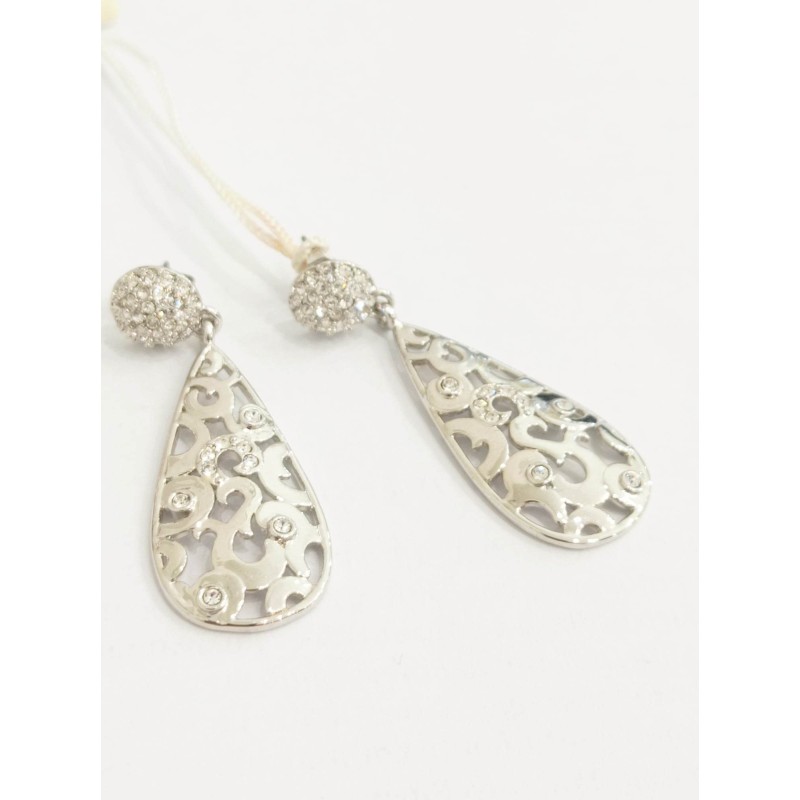 Orecchini Miss Fashion. Acciaio e cristalli. SAYA SHOP ONLINE OUTLET.