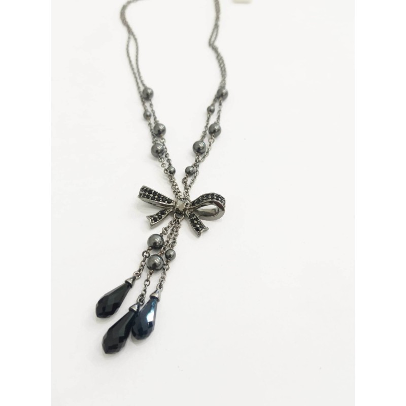 Collana Miss Fashion con fiocco e pietre. SAYA SHOP ONLINE OUTLET.