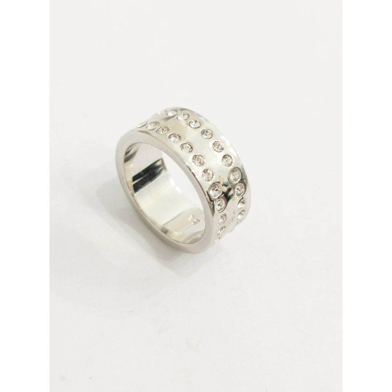 Anello Miss Fashion. Fascia cristalli bianchi. SAYA SHOP ONLINE OUTLET