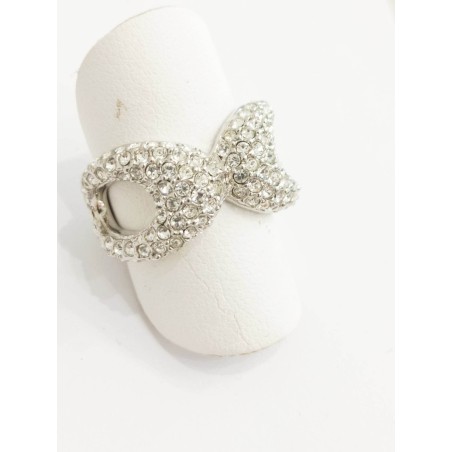 Anello Miss Fashion Fiocco, cristalli bianchi. SAYA SHOP ONLINE OUTLET
