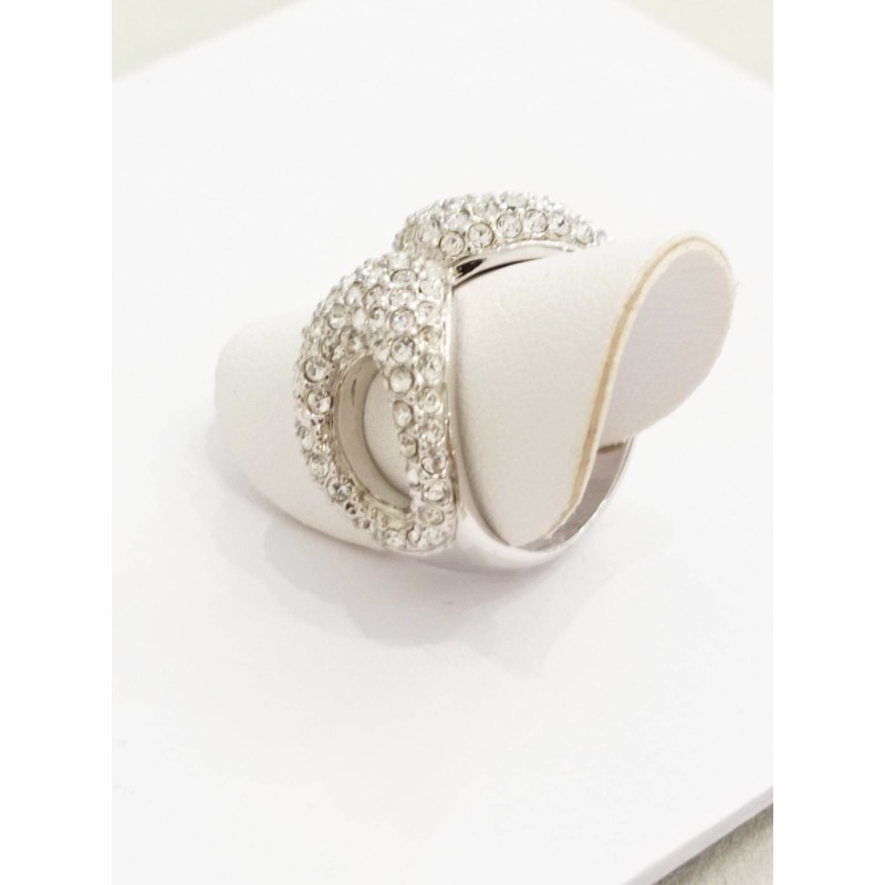 Anello Miss Fashion Fiocco, cristalli bianchi. SAYA SHOP ONLINE OUTLET