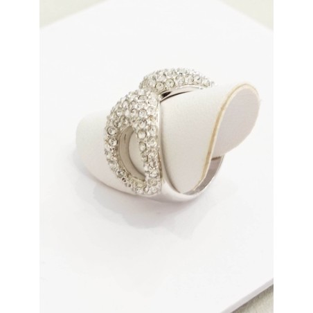 Anello Miss Fashion Fiocco, cristalli bianchi. SAYA SHOP ONLINE OUTLET