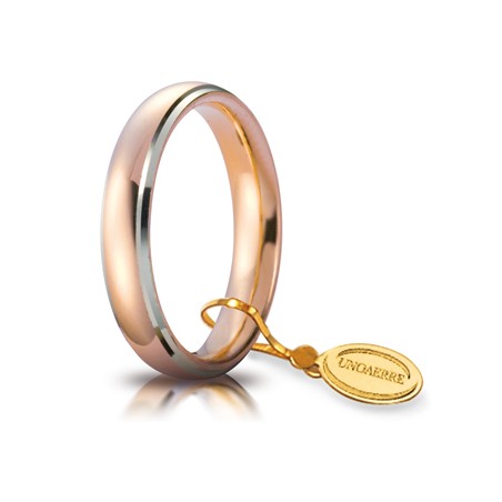 Fede Comoda mm.4,0 in oro rosso e bianco | SAYA SHOP ONLINE