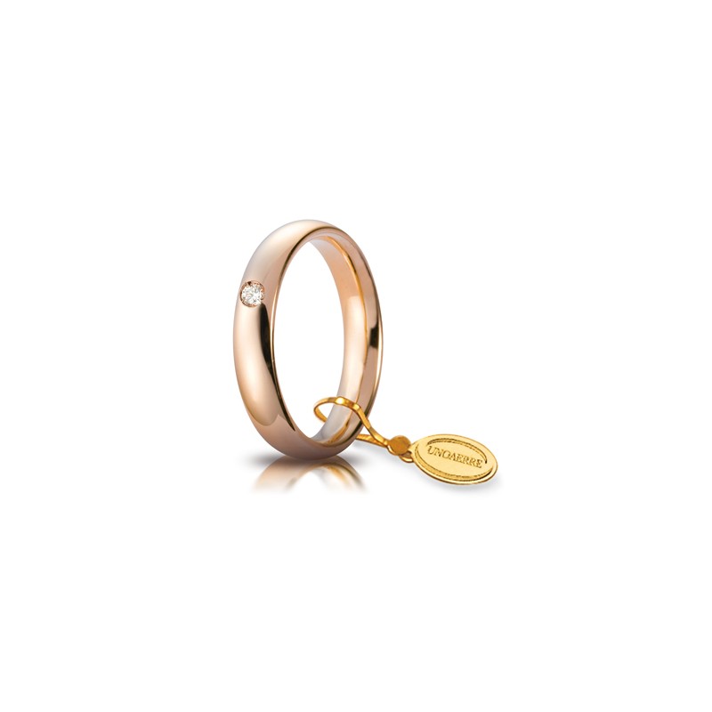 Fede Comoda mm.4,0 in oro rosa e bianco | SAYA SHOP ONLINE