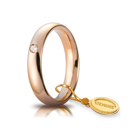 Fede Comoda mm.4,0 in oro rosa e bianco | SAYA SHOP ONLINE