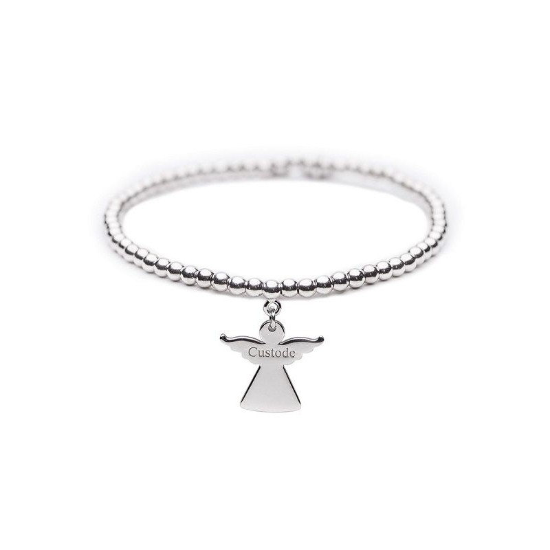 Bracciale elastico ANGELO-CUSTODE. Argento 925 SAYA SHOP ONLINE OUTLET