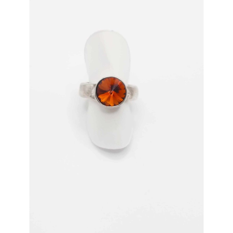 Anello rivestito argento con Cristallo arancio SAYA SHOP ONLINE OUTLET