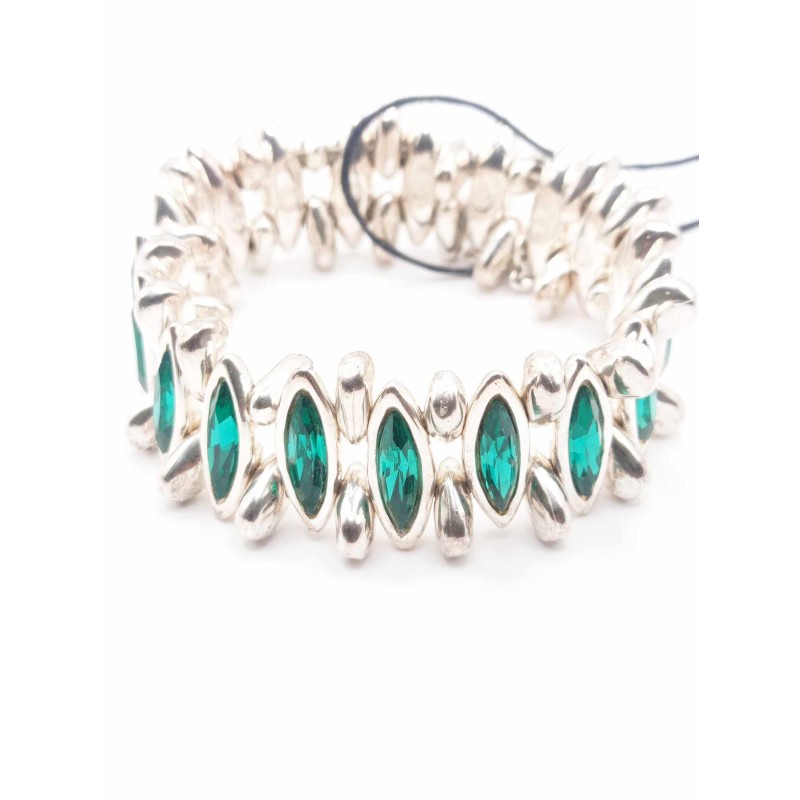 Bracciale elastico argentato. CRYSTAL - SAYA SHOP ONLINE OUTLET