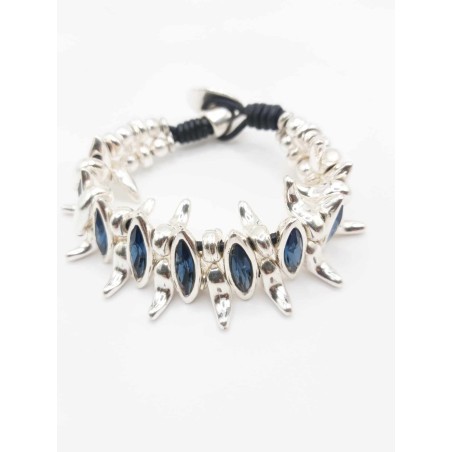 Bracciale argentato. Cristalli blu - SAYA SHOP ONLINE OUTLET