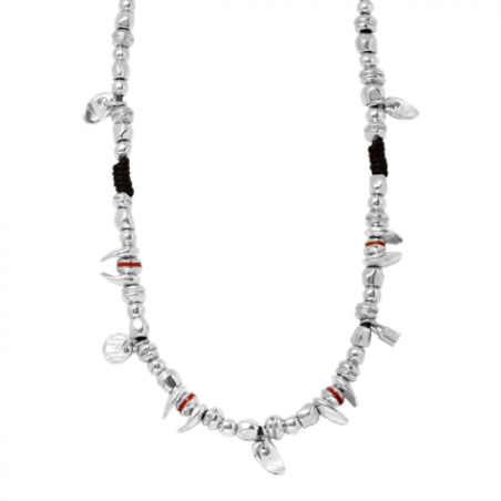 Collana con elementi argentati e smaltati - SAYA SHOP ONLINE OUTLET