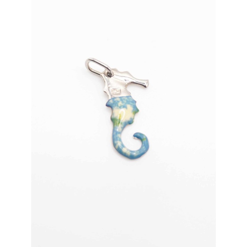 Ciondolo Ippocampo. Argento 925 e smalto - SAYA SHOP ONLINE OUTLET