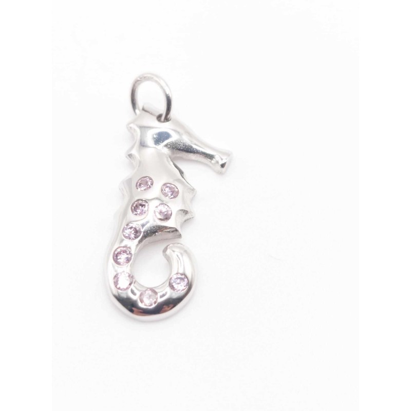Ciondolo Ippocampo. Argento 925 e zirconi - SAYA SHOP ONLINE OUTLET