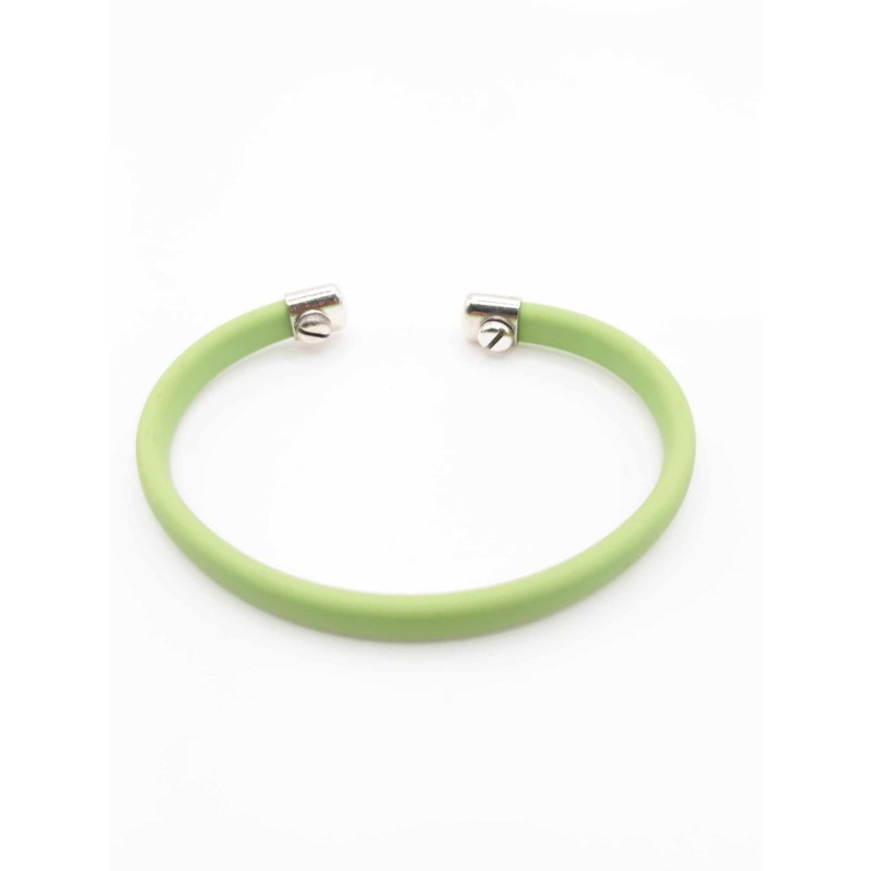 Bracciale unisex in gomma e argento 925 - SAYA SHOP ONLINE OUTLET