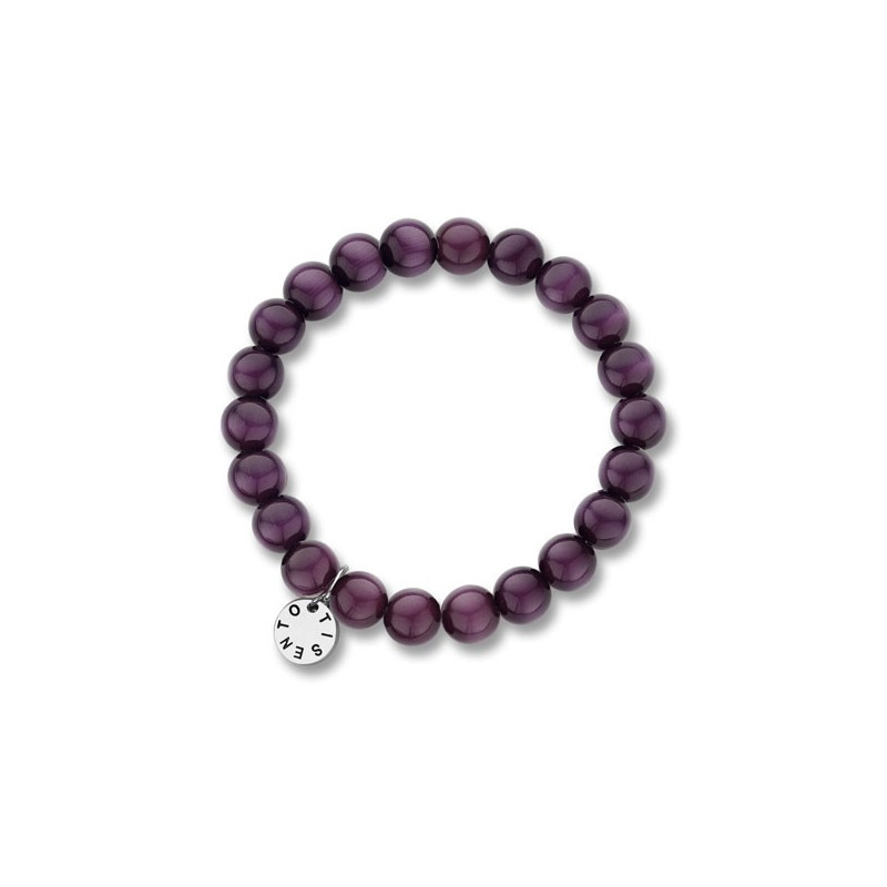 Bracciale elastico donna pietre viola - SAYA SHOP ONLINE OUTLET