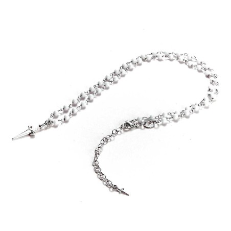 Collana uomo, argento e pietre bianche - SAYA SHOP ONLINE