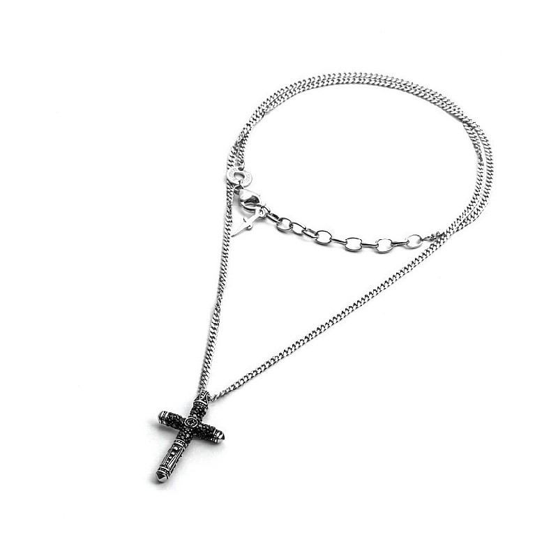 COLLANA UOMO ARGENTO CON CROCE - SAYA SHOP ONLINE