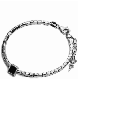 Bracciale uomo argento brunito e onice - SAYA SHOP ONLINE