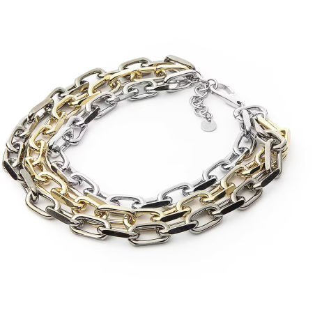 Collana donna multicatena bicolore - SAYA SHOP ONLINE