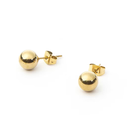 Orecchini a lobo donna, pallina dorata - SAYA SHOP ONLINE