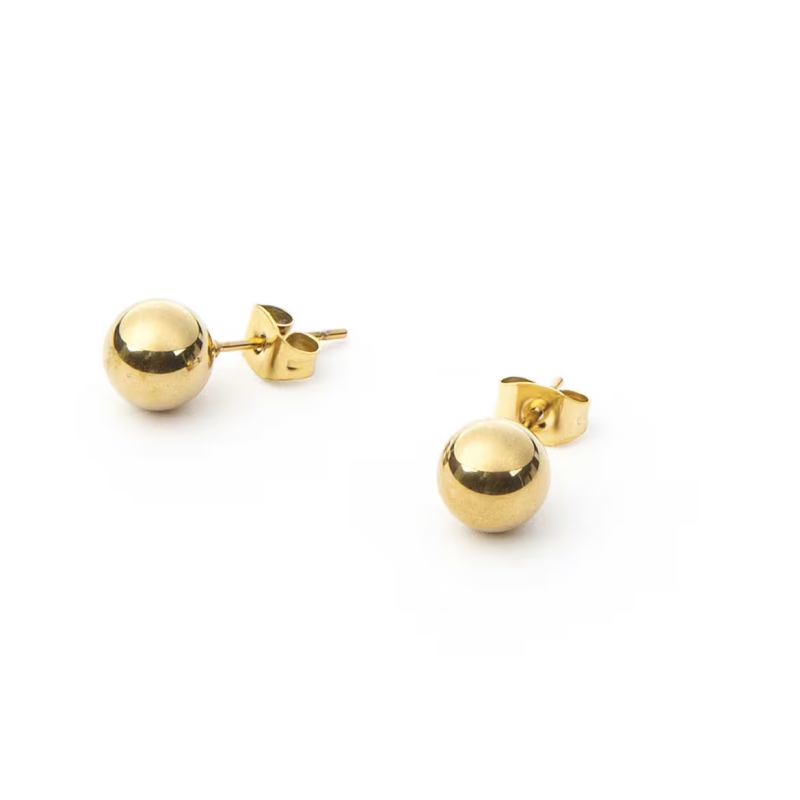 Orecchini a lobo donna, pallina dorata - SAYA SHOP ONLINE